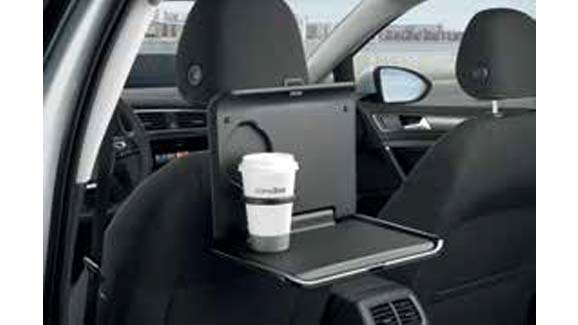 Folding tray with cup holder
