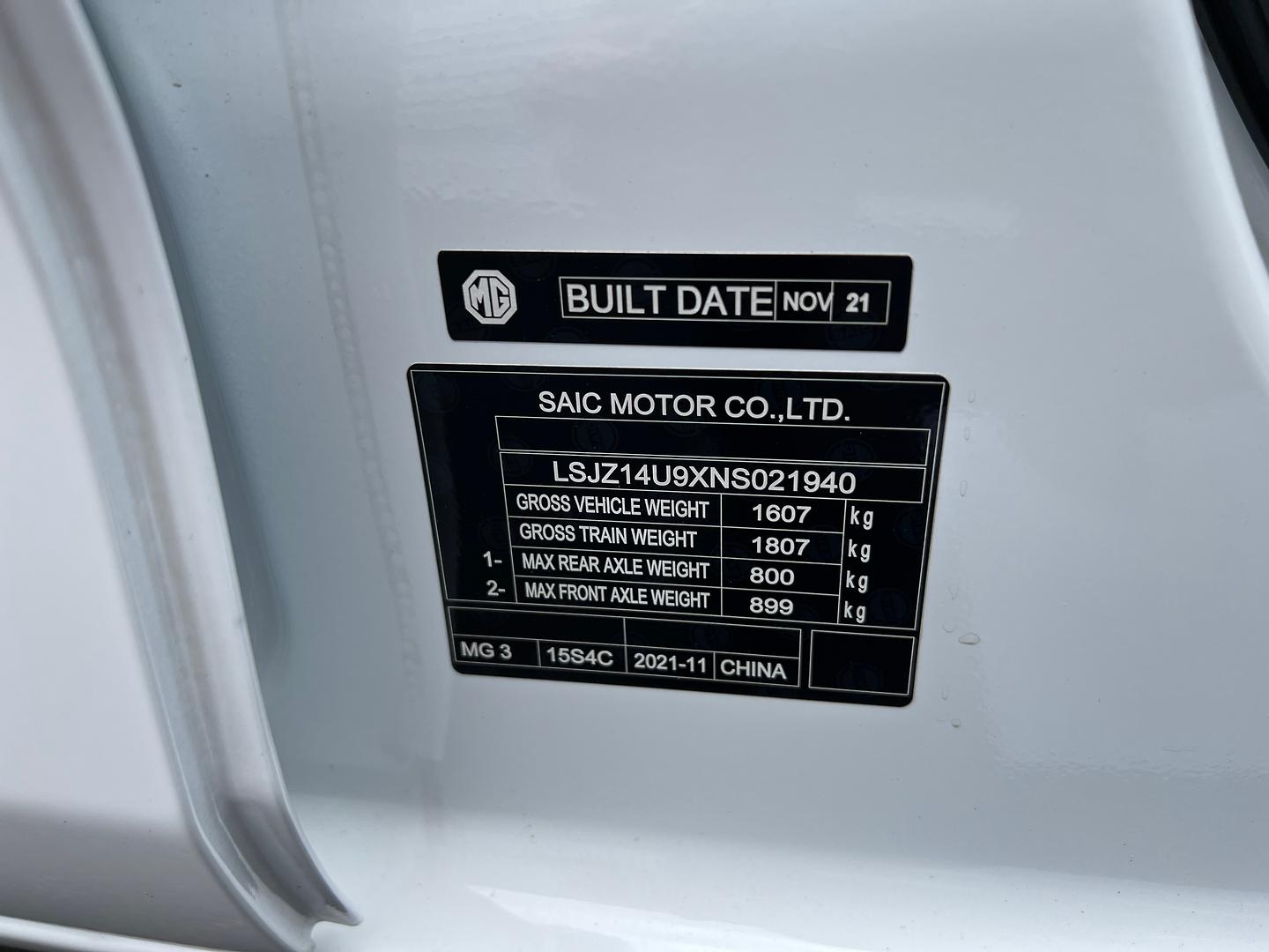2021 MG MG3  Core Hatch Image 20