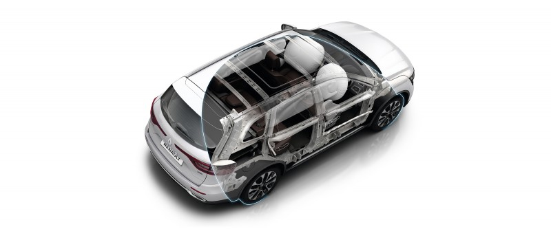 Koleos Front, lateral and curtain airbags
