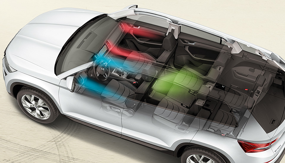 Kodiaq Three-zone air conditioning