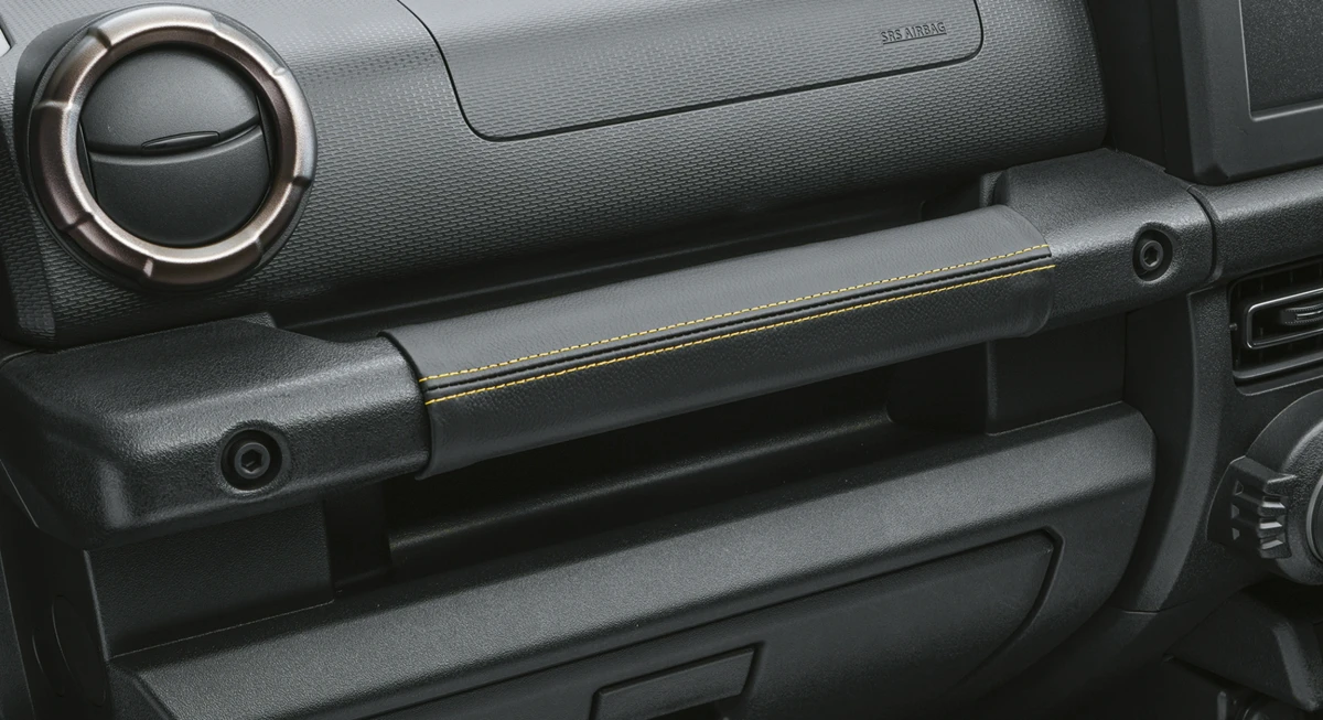 Jimny - Assistant Grip Cover, Black with Yellow Stitching