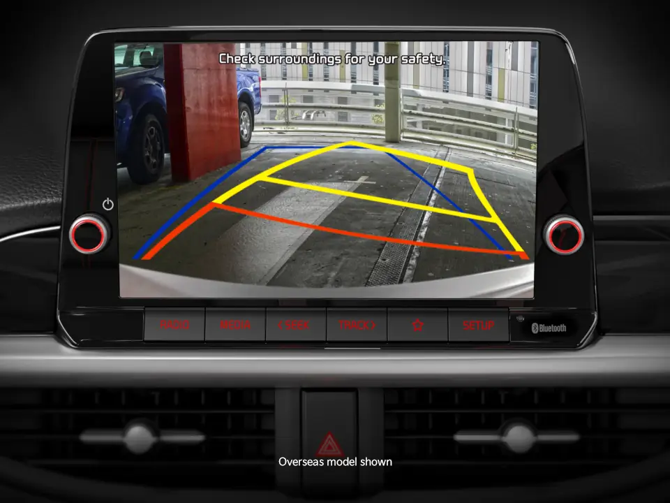 Rear view camera with dynamic parking guidelines*