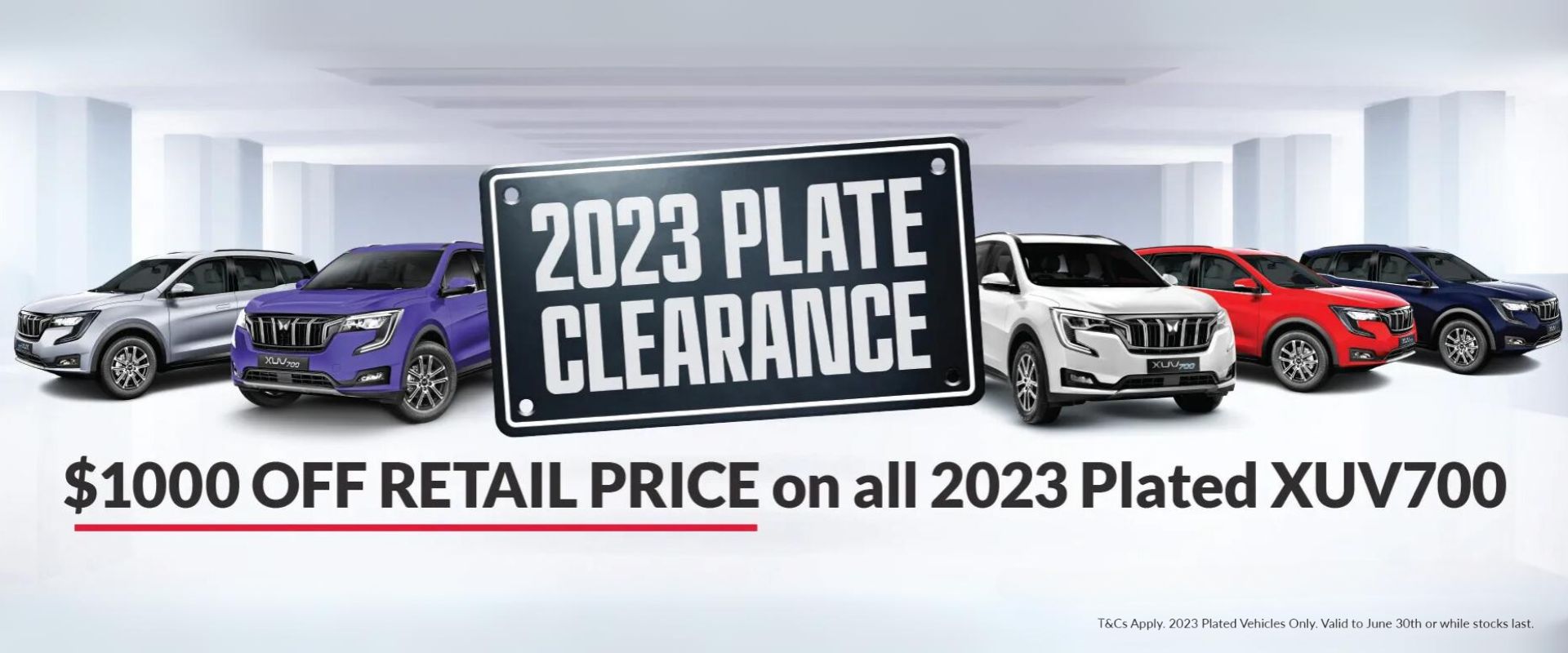 2023 Plate Clearance $1000 OFF RETAIL PRICE on all 2023 Plated XUV700