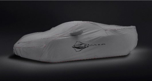 Premium Indoor Car Cover - Black w/Crossed Flags Logo