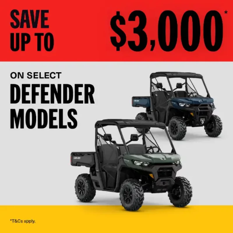 Save upto $3,000 on Select Defender Models