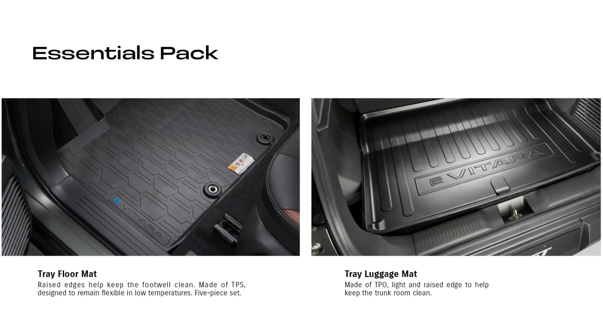 e VITARA Essentials Pack (Tray Floor & Luggage Mats)