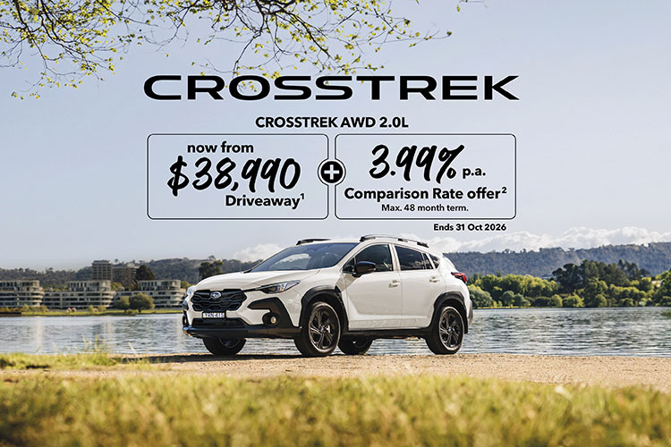 Subaru Crosstrek AWD 2.0L now starting at $38,990 driveaway¹