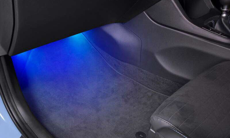 Rear interior footwell lighting - blue