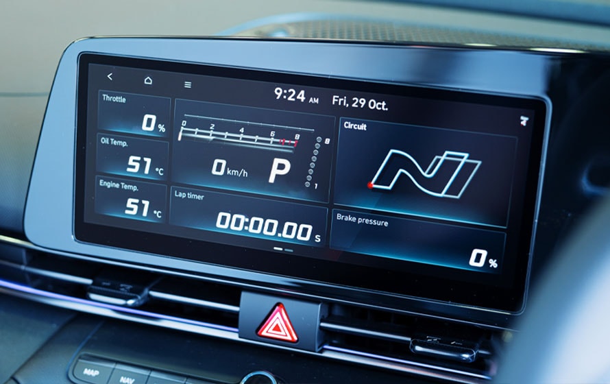 i30 Sedan N N Performance Driving Data System.