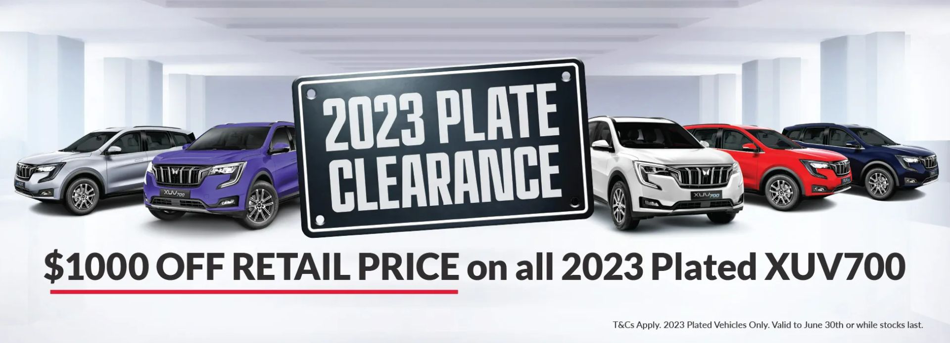 2023 Plate Clearance $1000 OFF RETAIL PRICE on all 2023 Plated XUV700
