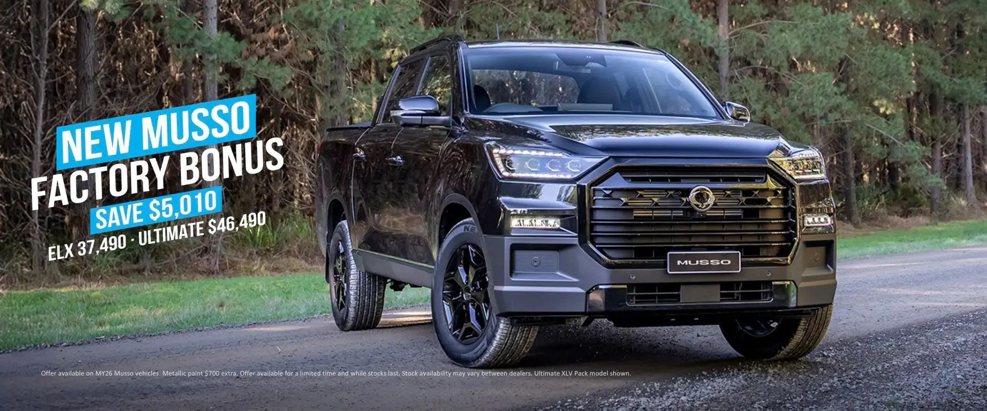 KGM Offer New Musso Factory Bonus