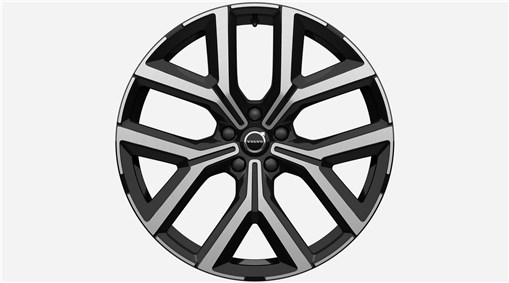 22" 5-Y Spoke Glossy Black Diamond Cut, Forged