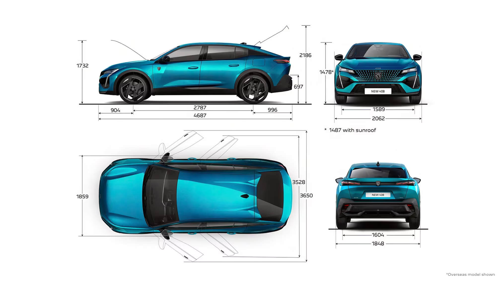 PEUGEOT 408 EXTERIOR DIMENSIONS Image