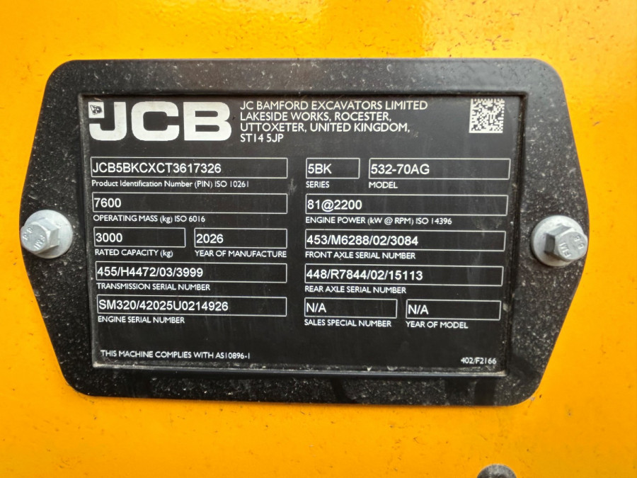 2026 JCB TELEHANDLER - AG Telescopic Handler Image 12