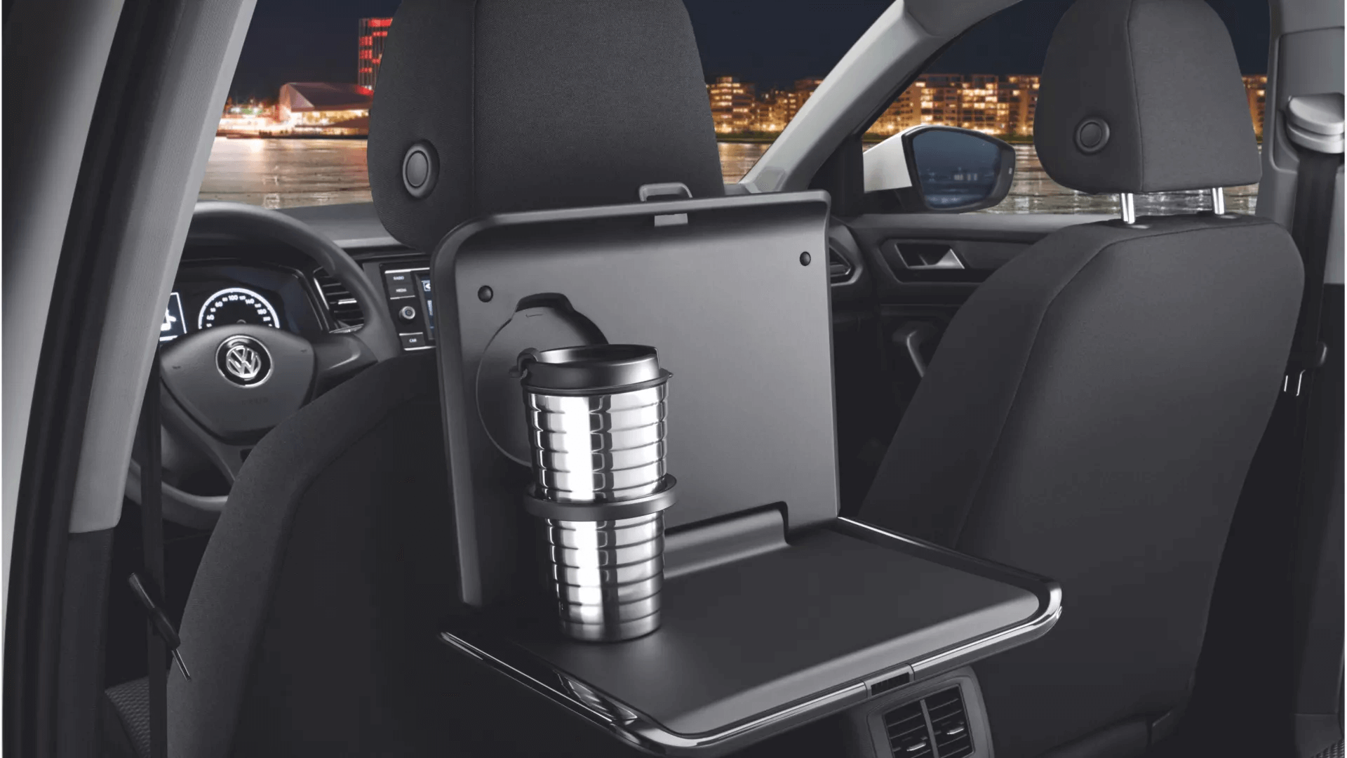 Folding table with cup holder