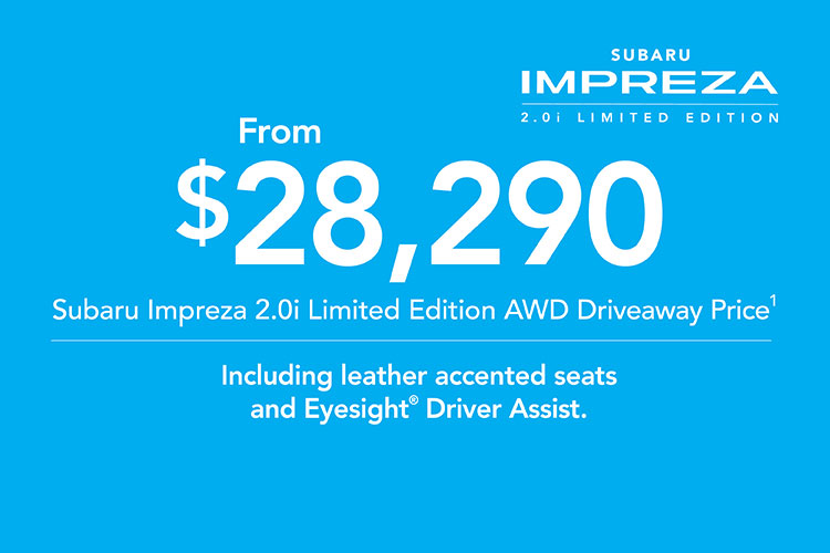 2019 Plate Clearance: Impreza 2.0i AWD Limited Edition