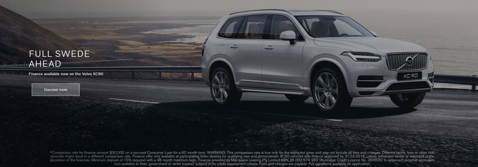 1.9% p.a. comparison rate^ finance. Minimum 15% deposit required. Offer must end March 31.