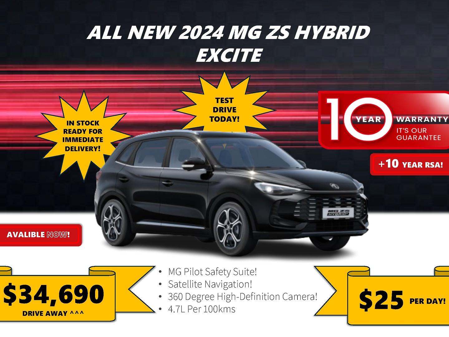 2024 MY24.5 MG ZS ZS32 Excite Hybrid+ SUV