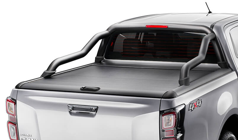 Satin Black Extended Sports Bar For Manual Roller Tonneau Cover