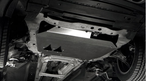 Protective plate, beneath the engine