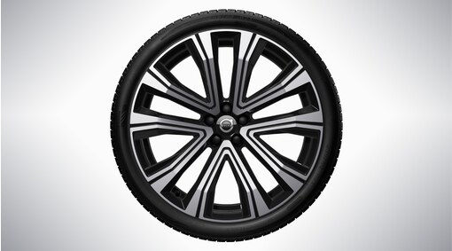Complete wheels, 21" 5-V Spoke Black Diamond Cut