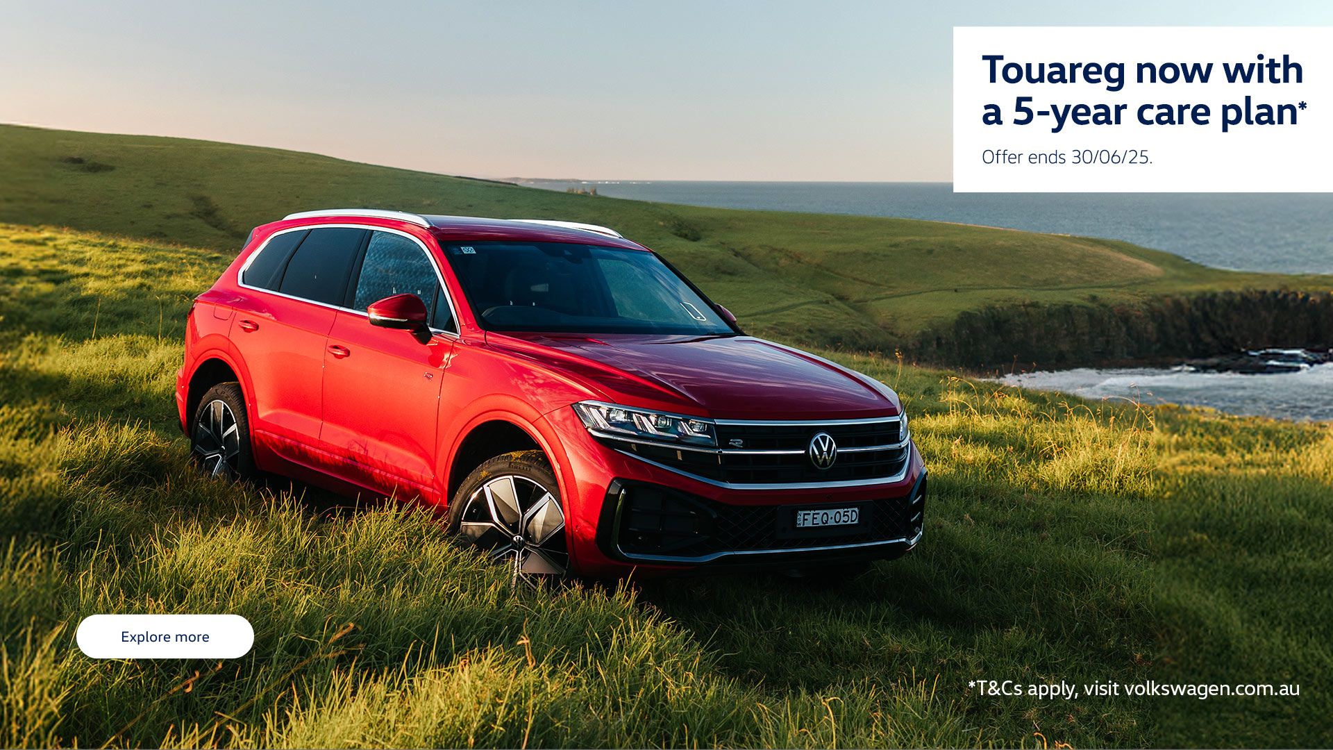 Touareg now with a 5-year care plan. Offer ends 30/06/25.