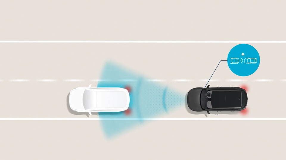 Forward Collision-Avoidance Assist (FCA) - City/Urban/Interurban/ Pedestrian/Cyclist/Junction Turning (camera & radar). Image