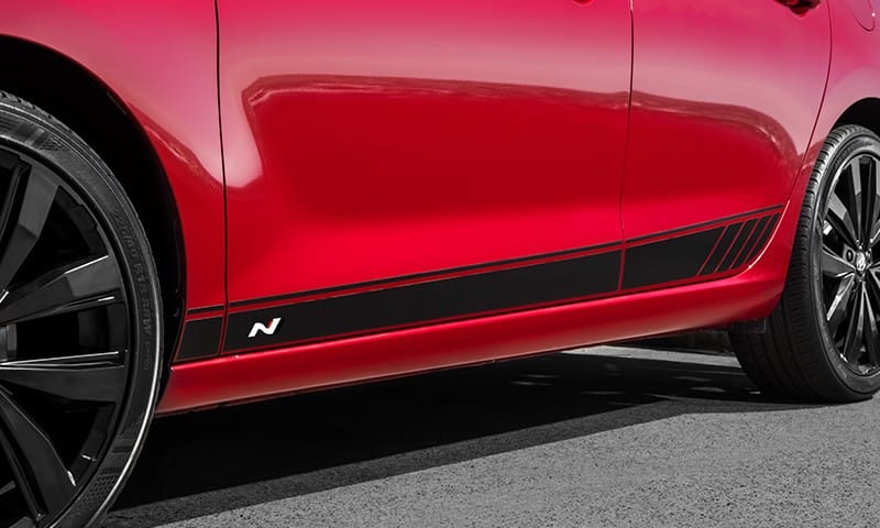 i30 lower door decal | gloss black N logo