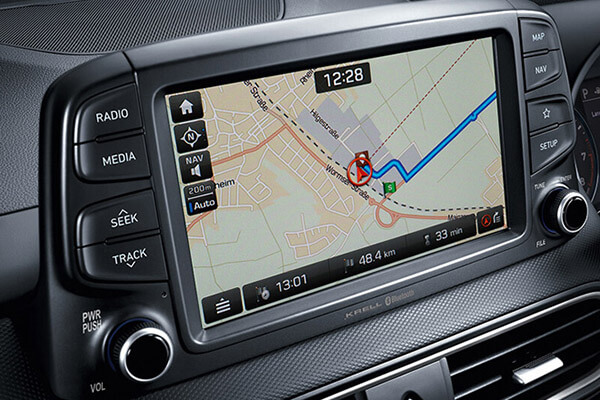 Kona Electric Satellite Navigation.