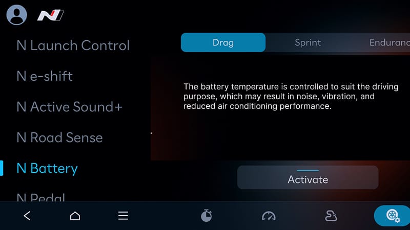 N Battery Preconditioning
