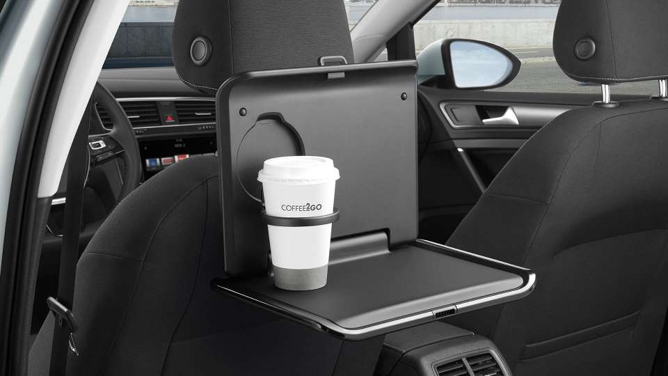 Folding table with cup holder