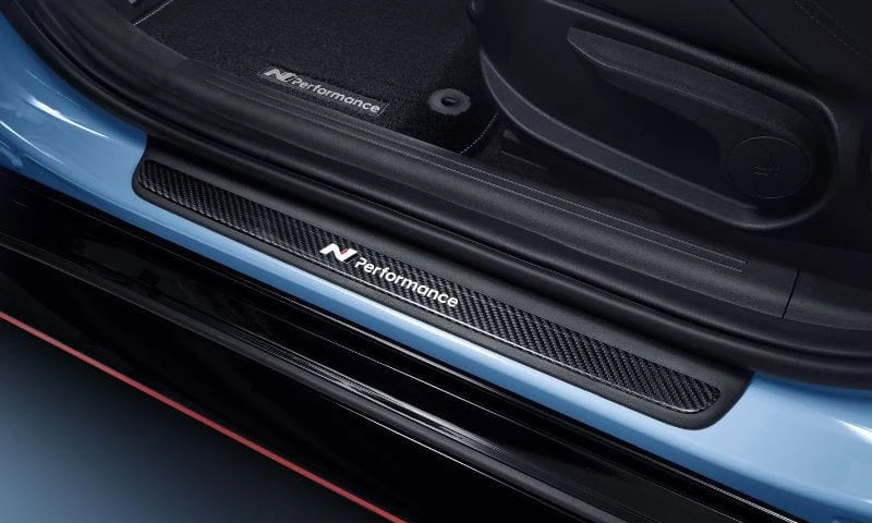 Carbon fiber door scuff plates