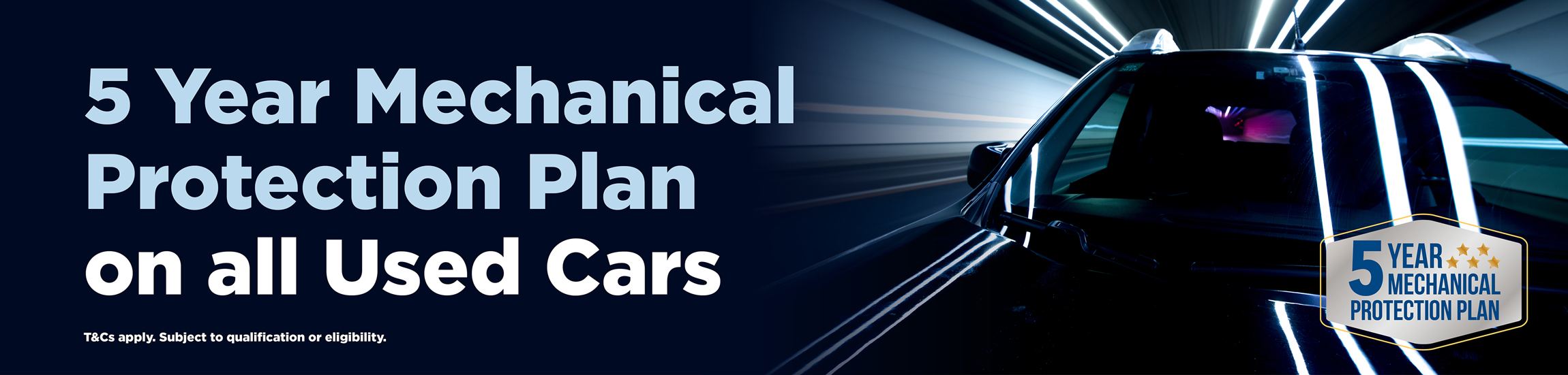 5 Year Mechanical Protection Plan on all Used Cars Website Banner