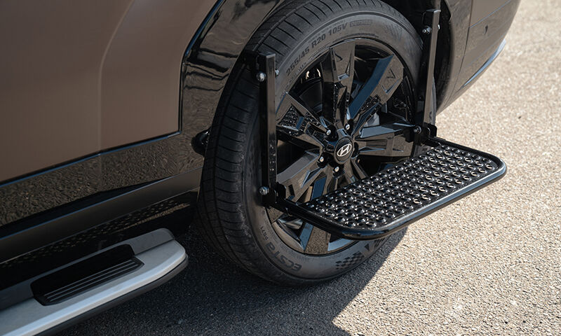 Rear wheel side step