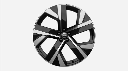 22" 5-Double Spoke Glossy Black Diamond Cut- 1303