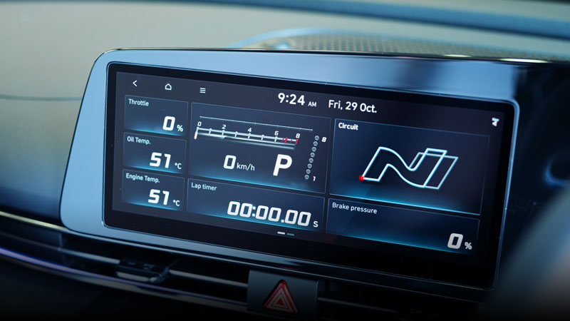 i30 Sedan N N Performance Driving Data System.