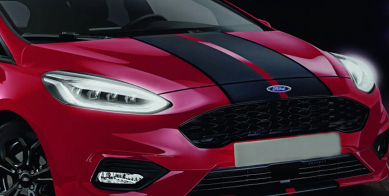 Matte Black Stripes With Black Border - Front Bumper and hood