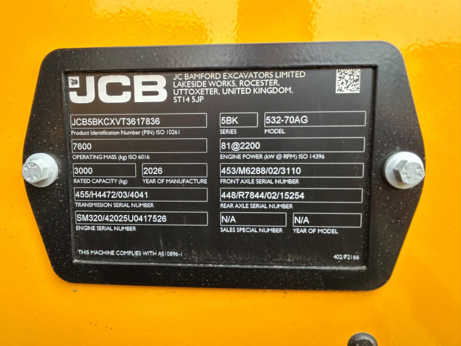 2026 JCB TELEHANDLER - AG Telescopic Handler Image 14