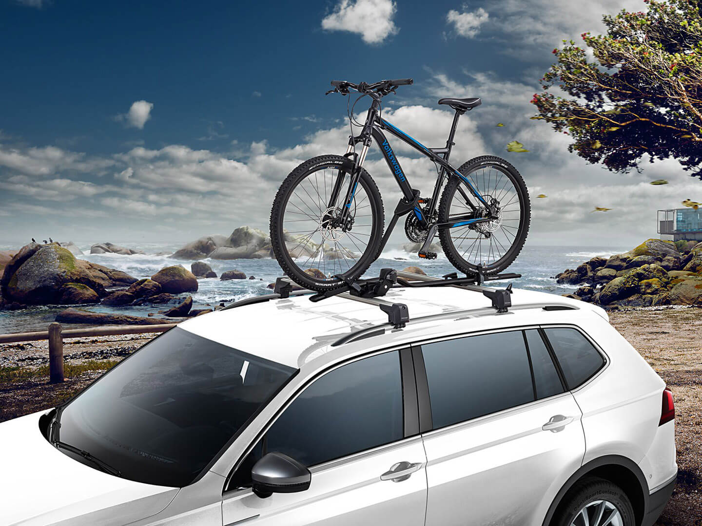 Roof bars and bicycle carrier Transport Image