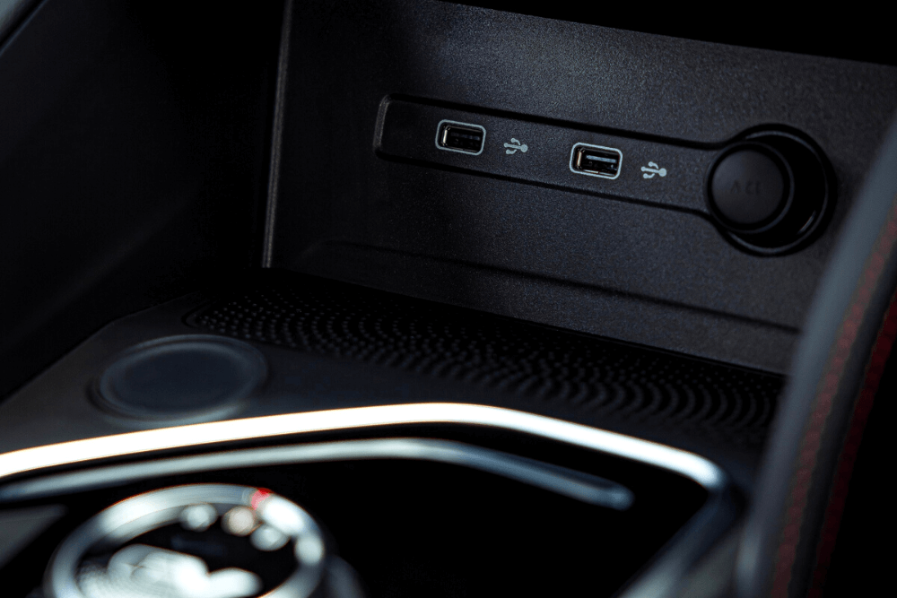 220V power Outlet & USB Ports Image