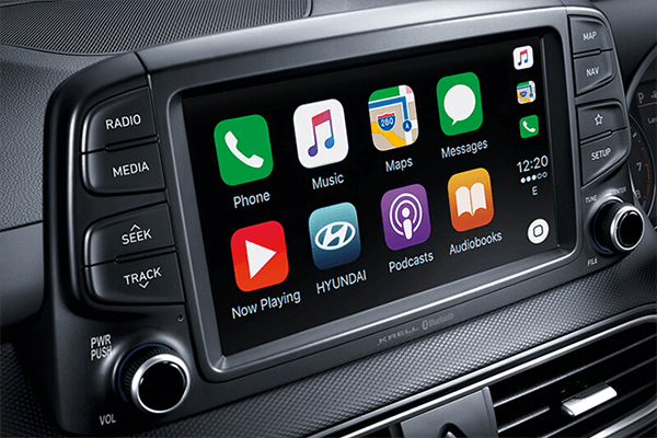 Kona Electric Apple CarPlay & Android Auto compatibility.