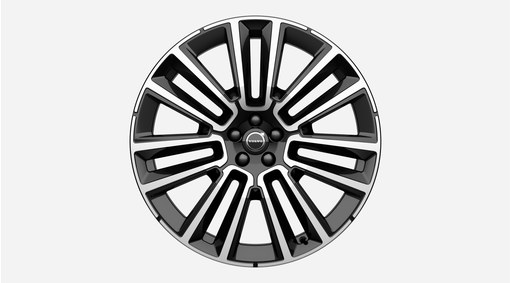 22" 7-Double Spoke Black Diamond Cut - 1286