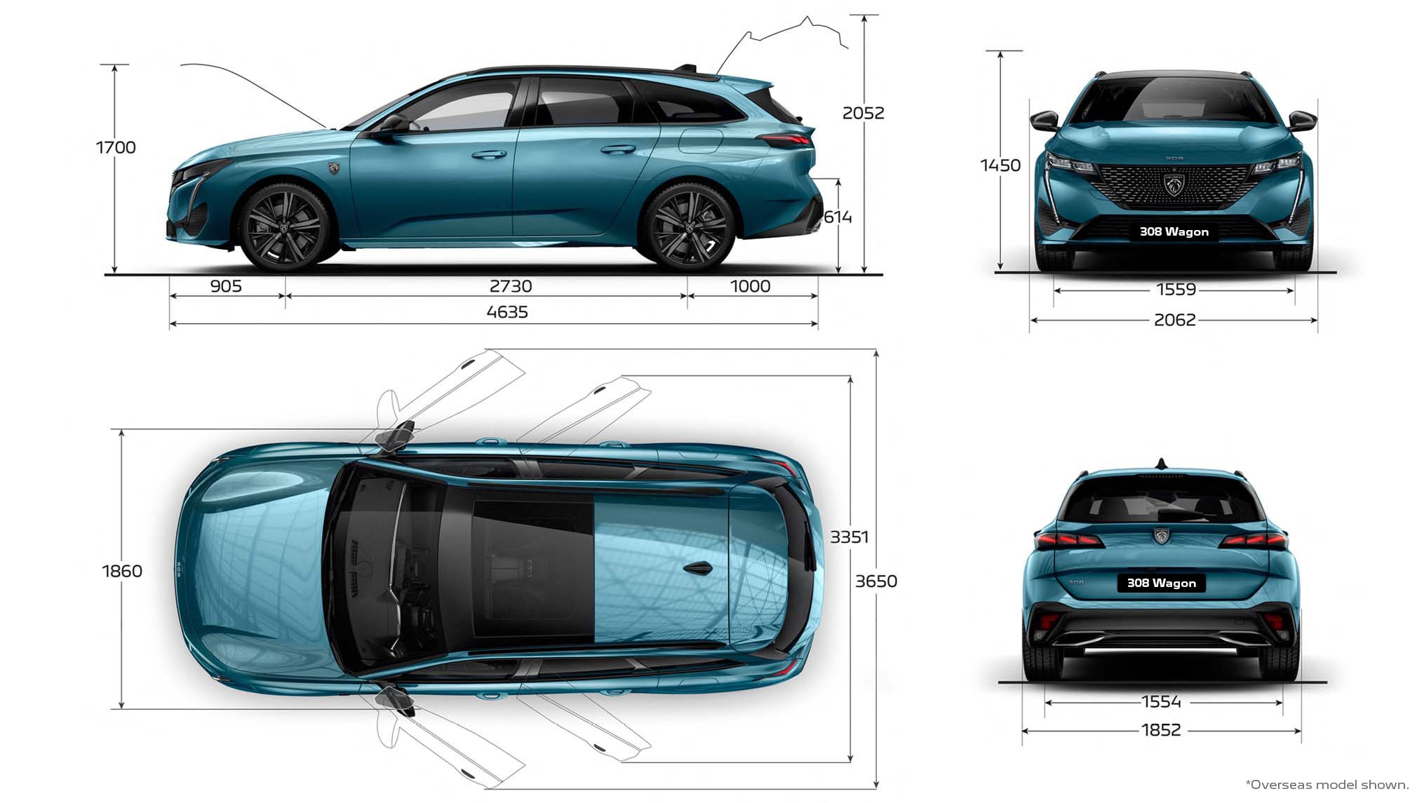 308 WAGON EXTERIOR DIMENSIONS Image