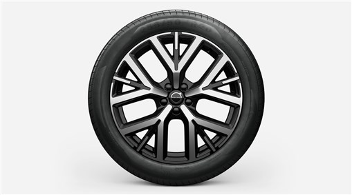 Complete wheels, 20" 5-Y Spoke Glossy Black Diamond Cut 