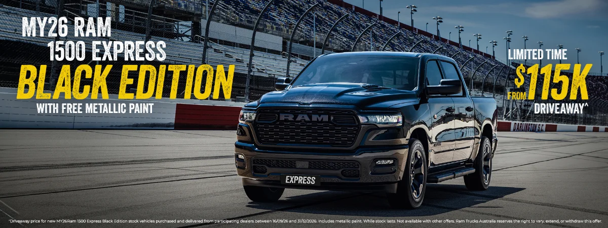 Ram 1500 Express Black Edition now from $115K Driveaway^