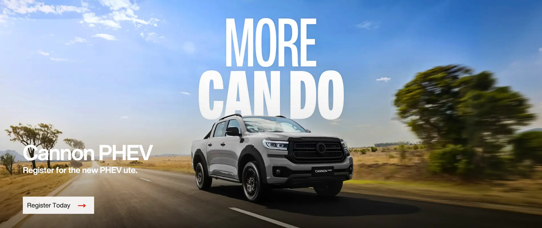 More Can Do Cannon PHEV Register for the new PHEV ute.