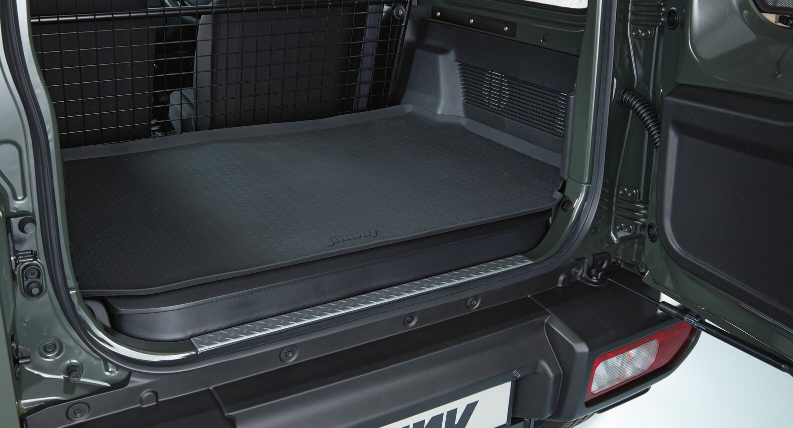 Jimny - Cargo Tray, Rubber With Checkered Plate Design And Jimny Logo (3-Door)