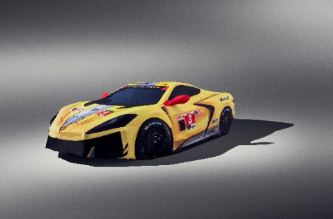 Premium Indoor Car Cover - Yellow Fully Rendered Corvette C8.R