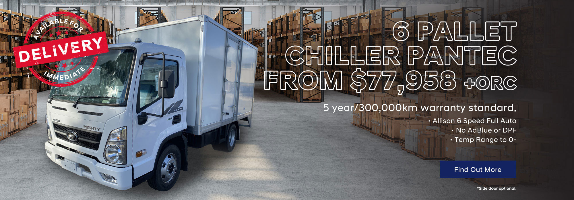6 Pallet Chiller Pantec from 77,958 dollars plus ORC