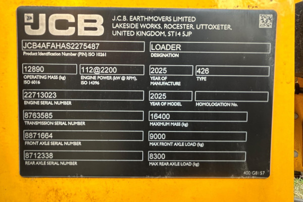 2025 JCB WHEELED LOADER Wheel Loader Image 19